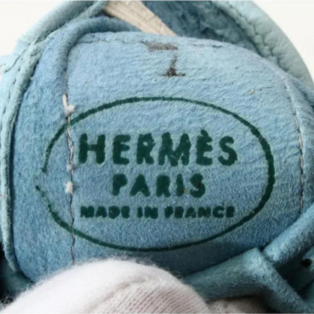 Hermès Sky Blue Leather Golf Driving Glove Size 7